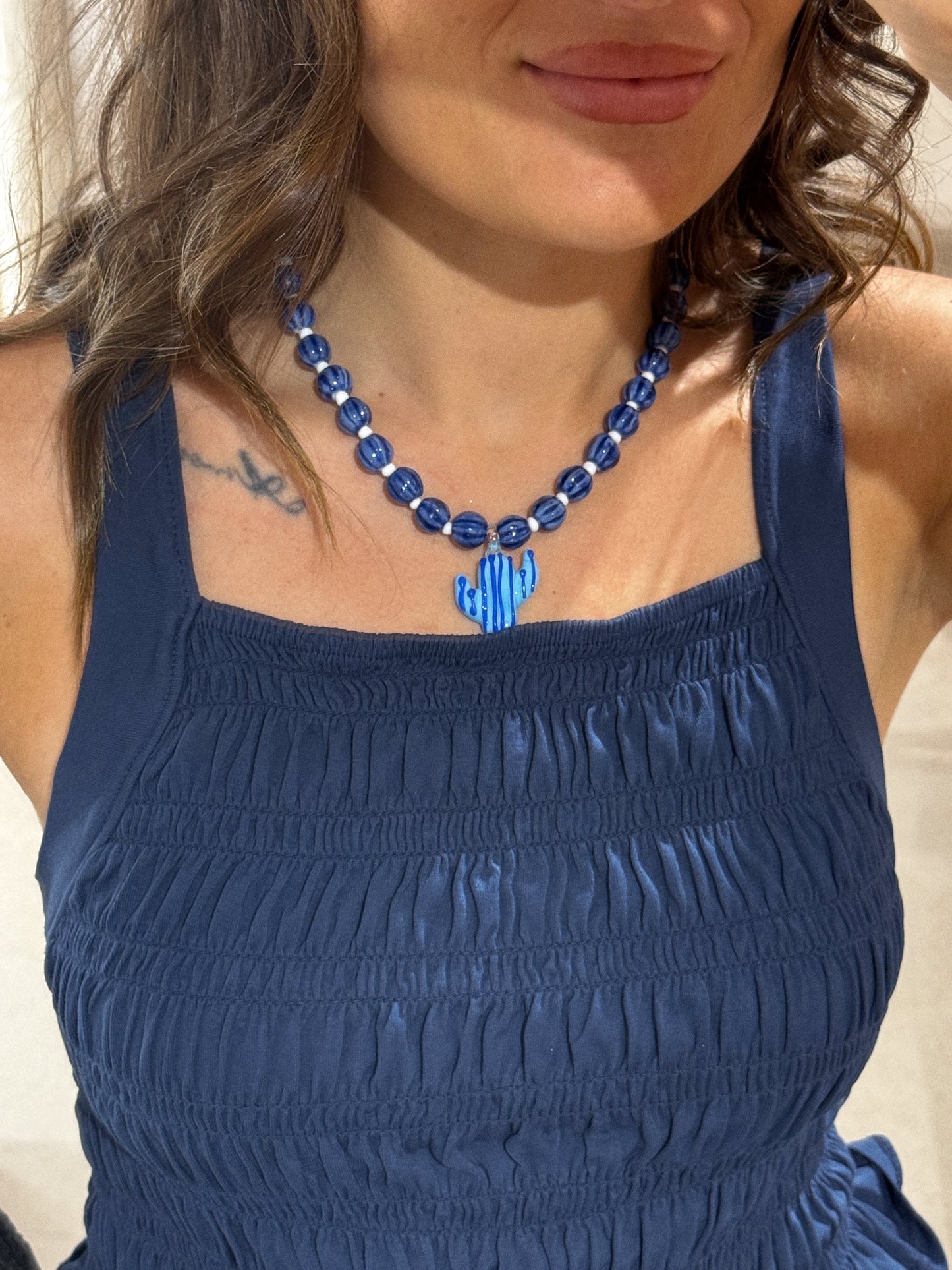 COLLAR CACTUS AZUL