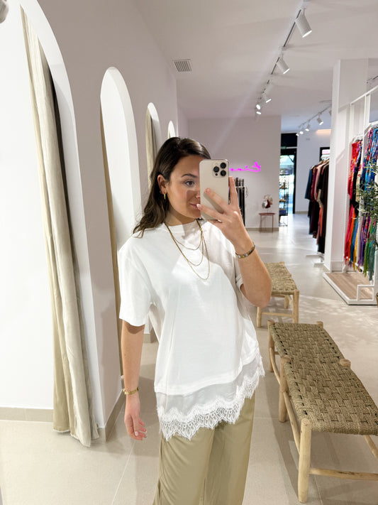 CAMISETA BLANCA ENCAJES