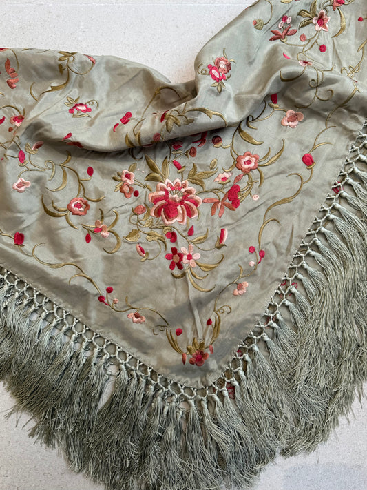 MANTÓN CUADRADO VERDE JABONOSO