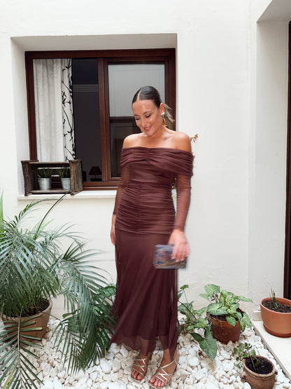 VESTIDO CAROLINA MARRÓN