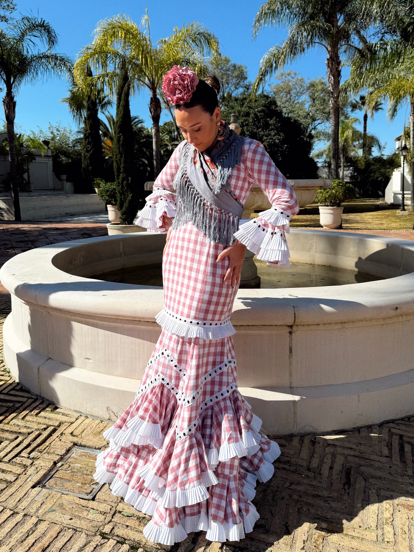 VESTIDO CANASTERA VICHY MAQUILLAJE