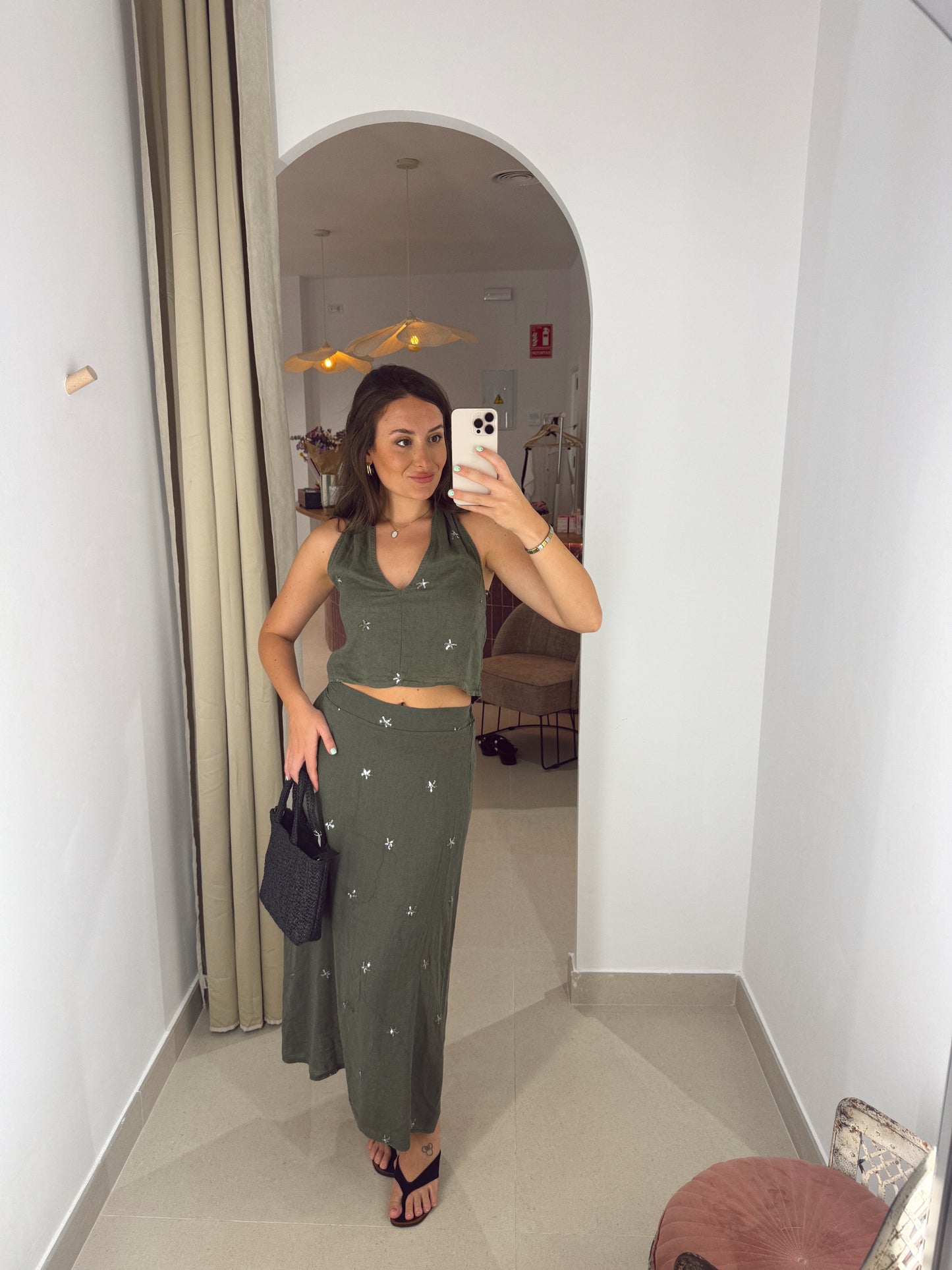 FALDA SET ESTRELLA VERDE