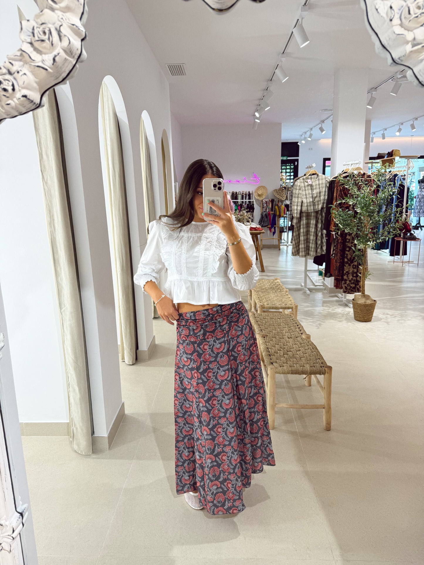 FALDA ESTAMPADA FRUNCIDITOS