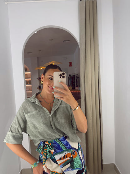 CAMISA ALGODÓN BOLSILLOS CAQUI