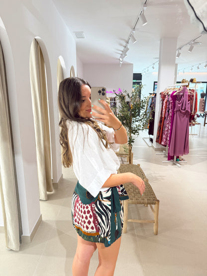 FALDA PAREO VERDE ZEBRA