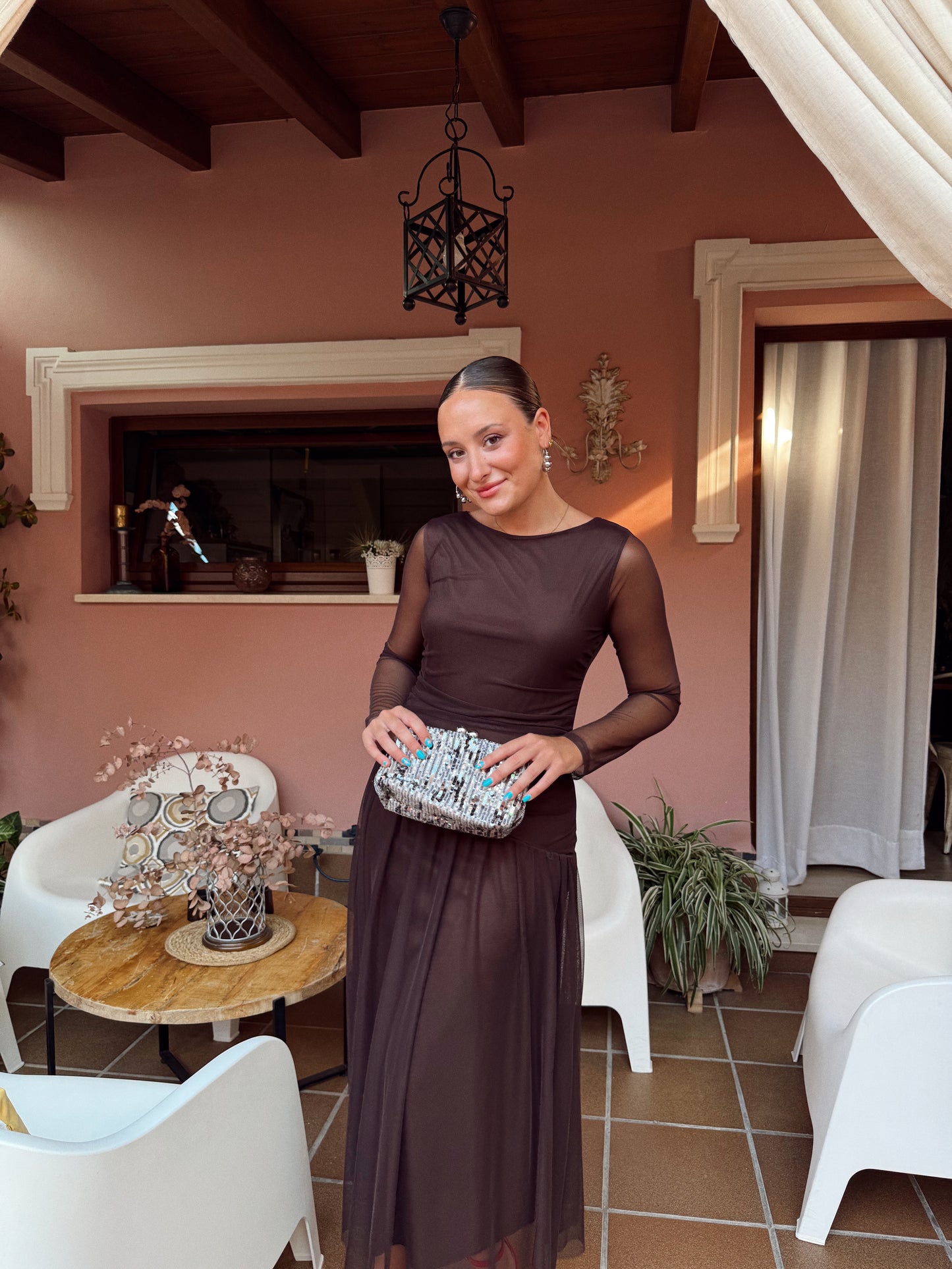 VESTIDO KATE MARRÓN TULL