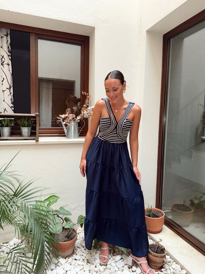 VESTIDO CUERDAS MARINO