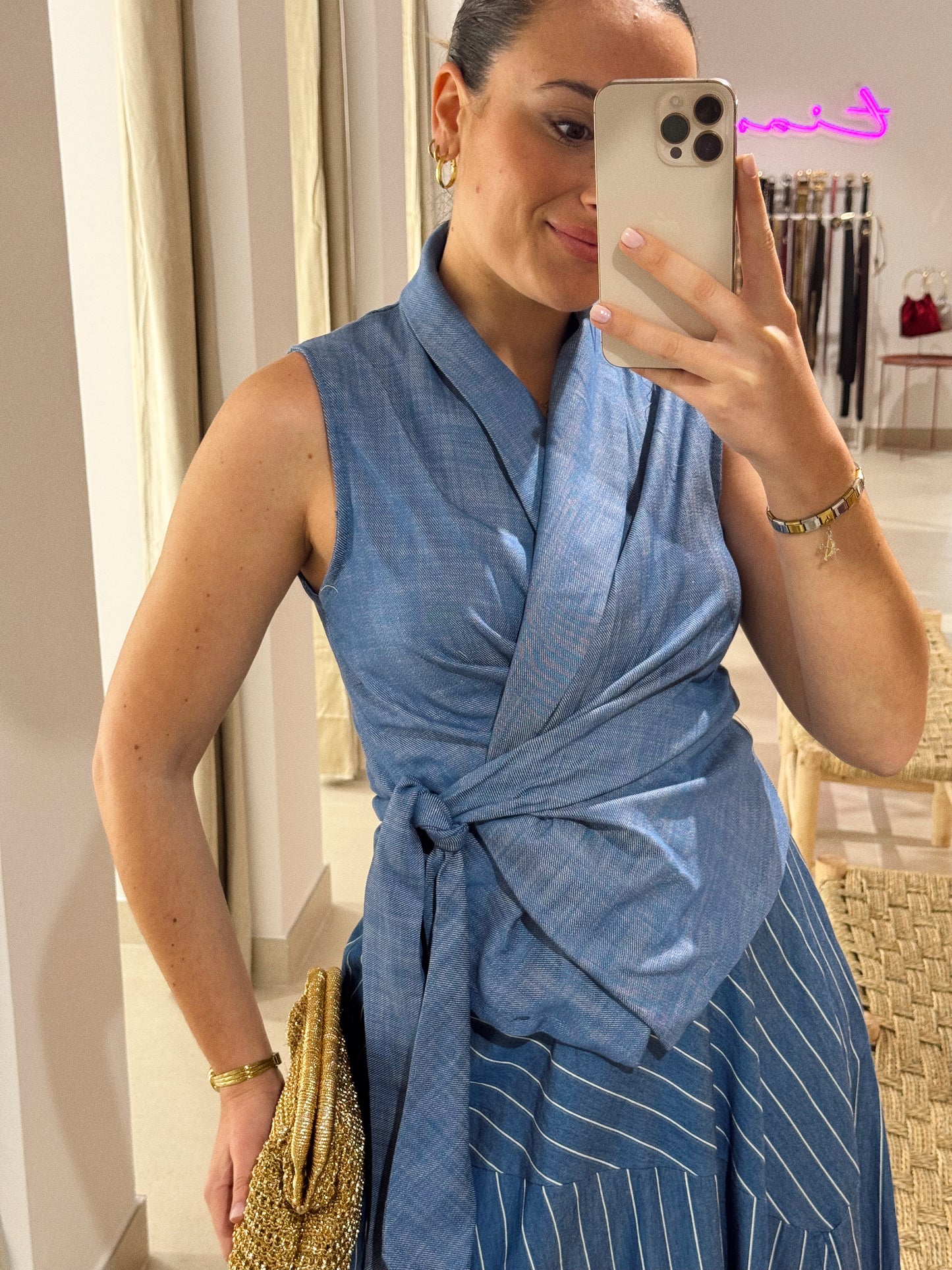 CAMISA CRUZADA DENIM