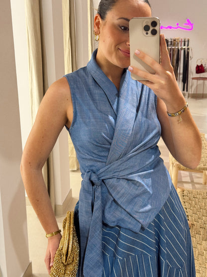CAMISA CRUZADA DENIM