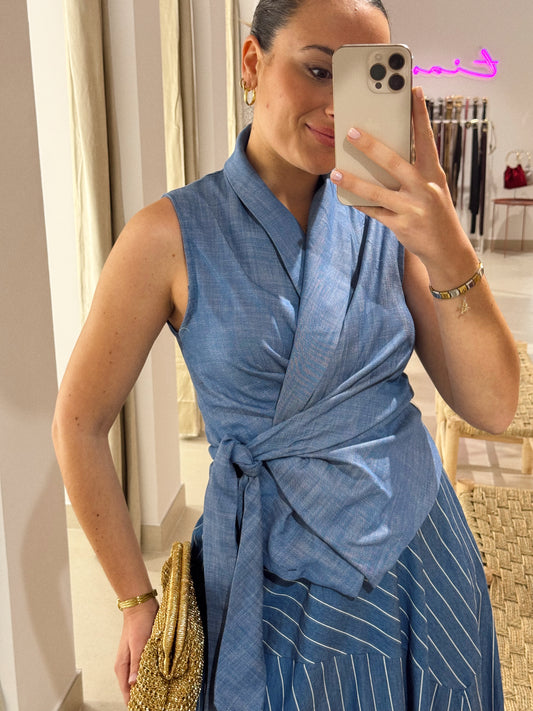 CAMISA CRUZADA DENIM