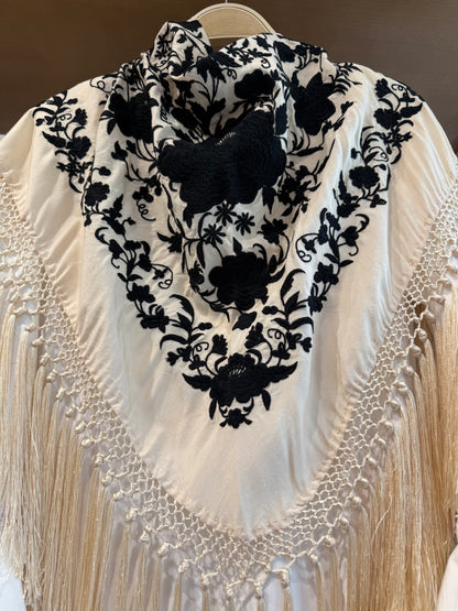 MANTONCILLO BICOLOR BEIGE/NEGRO