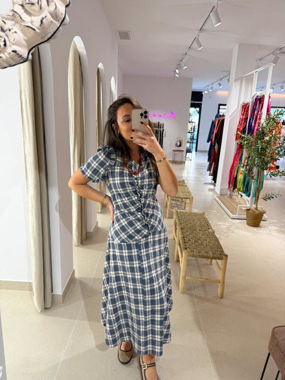 VESTIDO MÍA CUADROS AZUL
