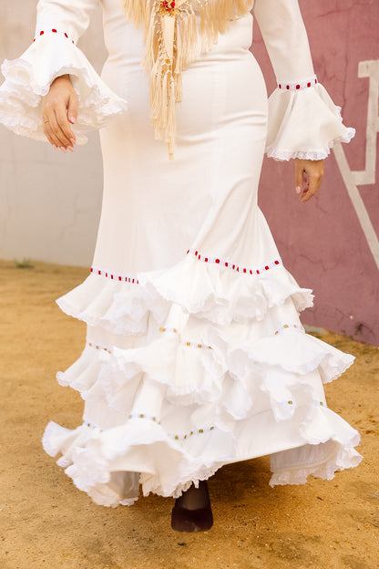 VESTIDO PEONÍA BLANCO CINTA COLORES