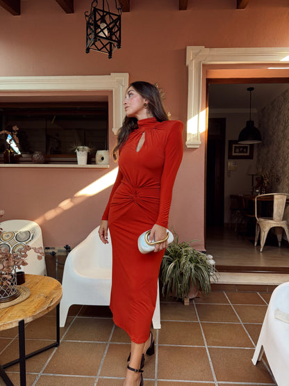VESTIDO MARGARITA TEJA