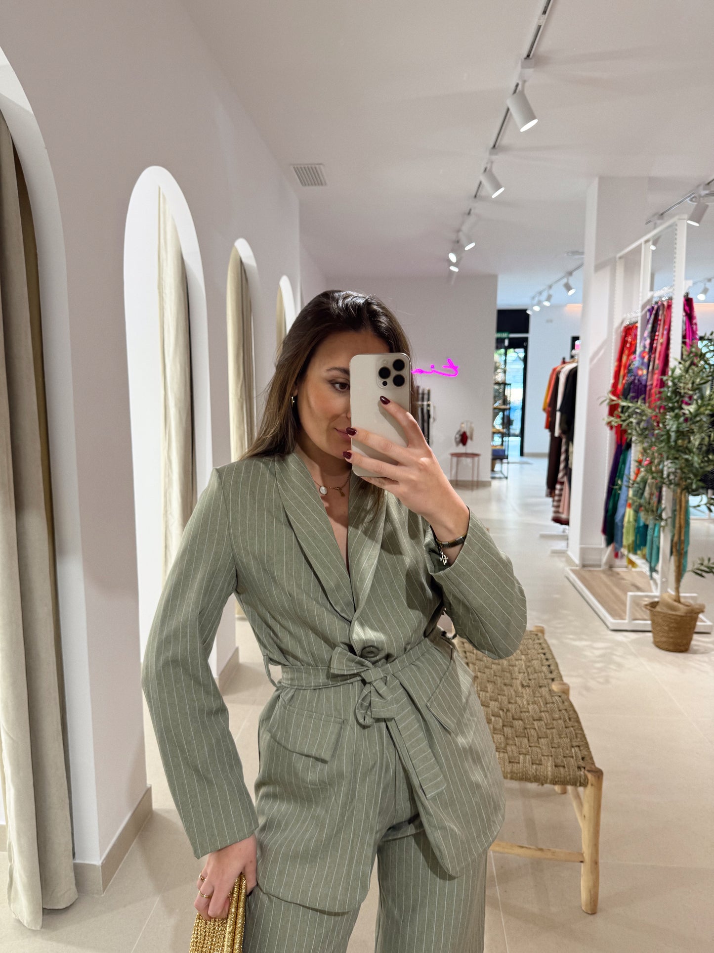 BLAZER SET RAYAS VERDE