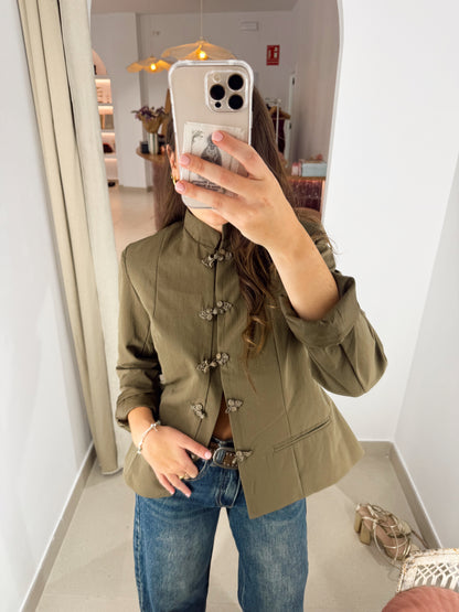 CHAQUETA ASÍA VERDE TOPO