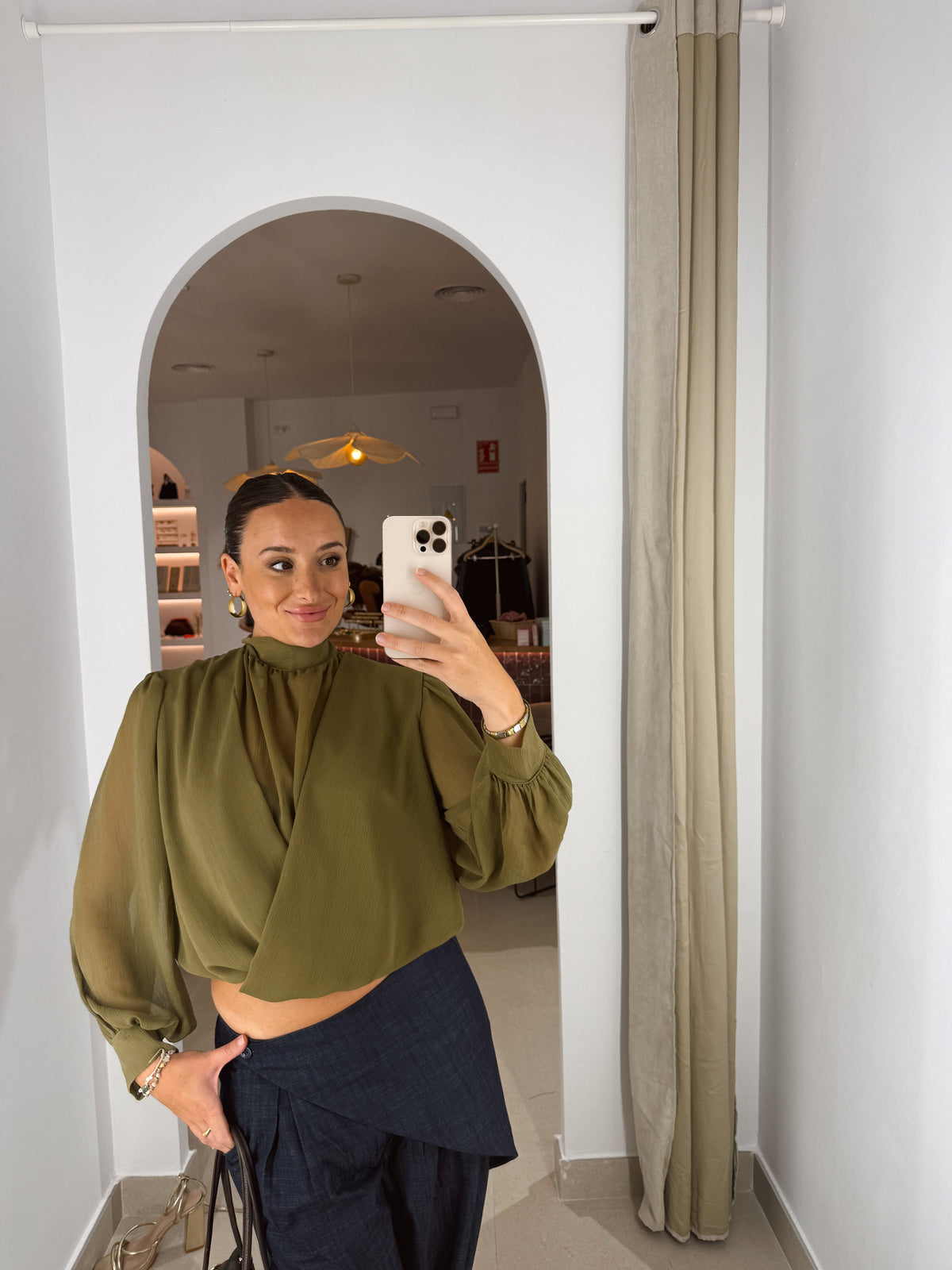 BLUSA GASA OLIVA
