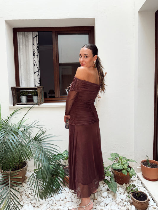 VESTIDO CAROLINA MARRÓN