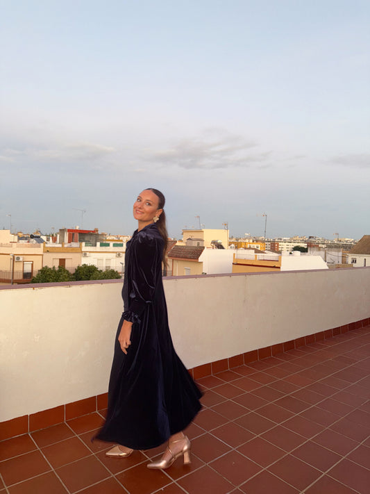 KAFTANE TERCIOPELO AZUL MARINO