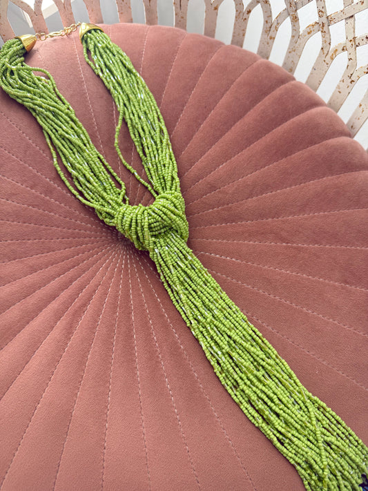 COLLAR NUDO TEJA O VERDE (elegir color)