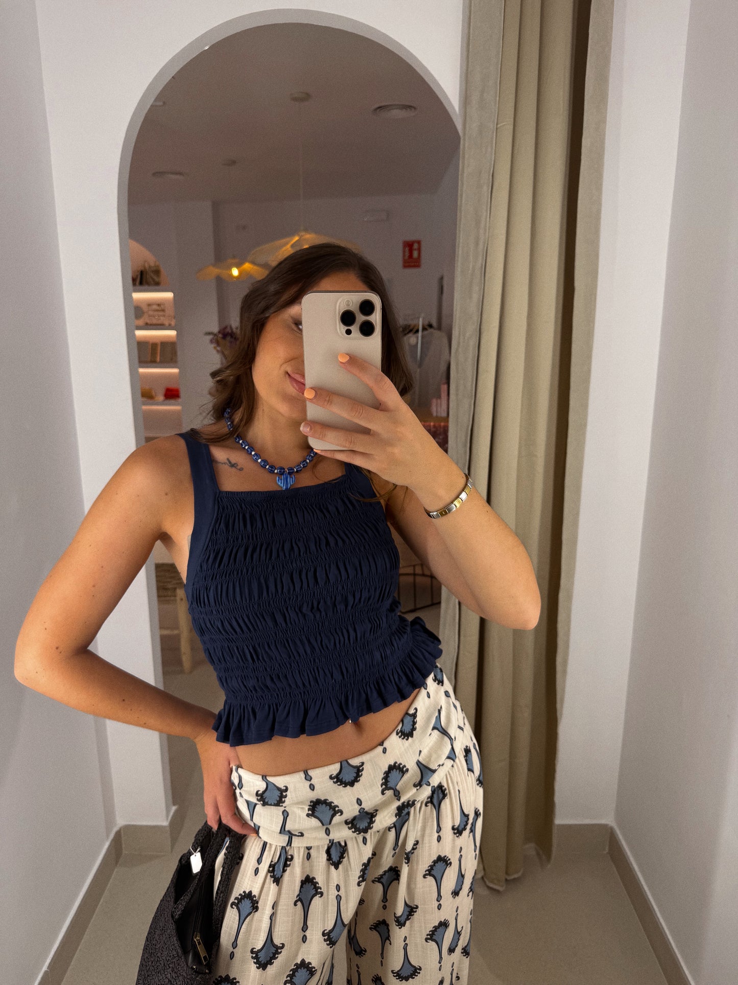 TOP FRUNCIDOS AZUL