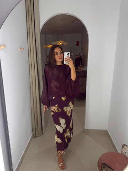 BLUSA CAPA MANGAS VIOLETA
