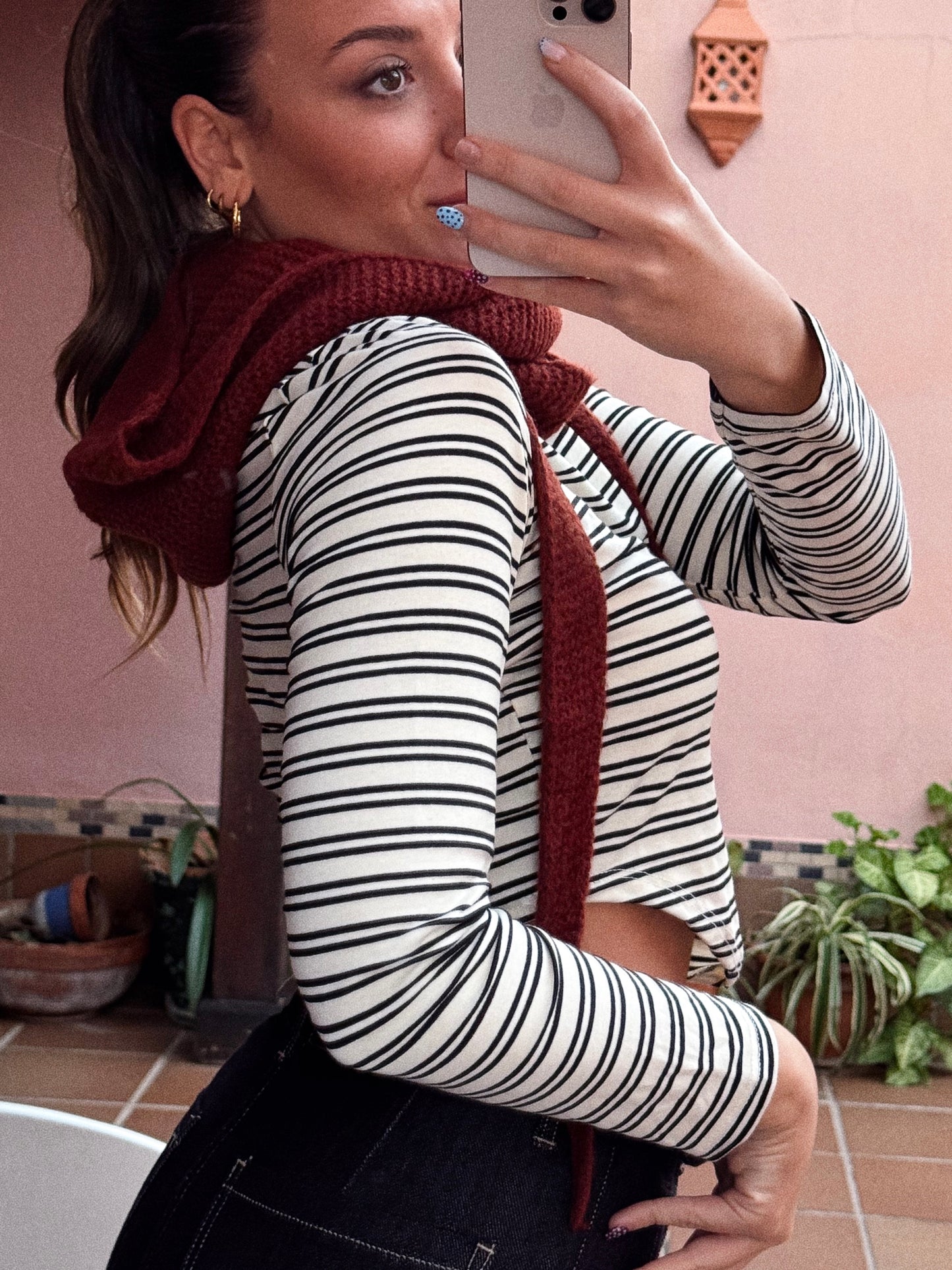 BUFANDA CAPUCHA TEJA LANA