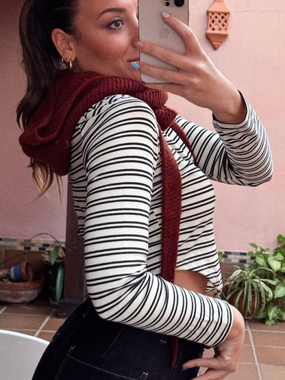 BUFANDA CAPUCHA TEJA LANA