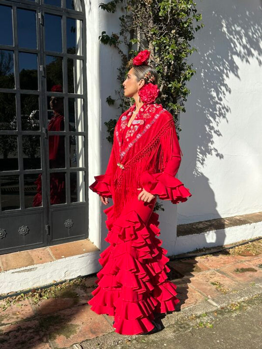 VESTIDO FLAMENCA JIMENA ROJO