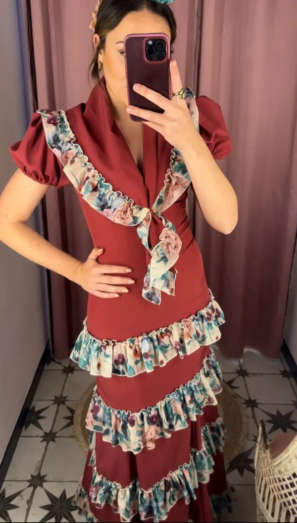 BATA TIANA BURDEOS FLOR