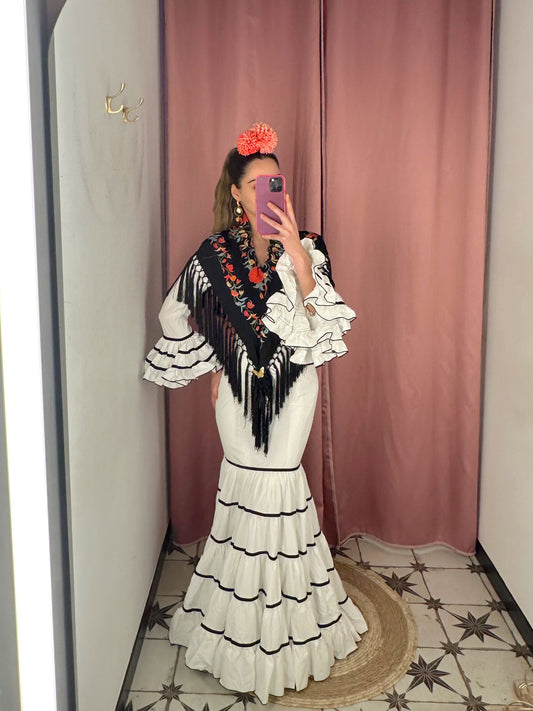 VESTIDO FLAMENCA CATALINA BLANCO