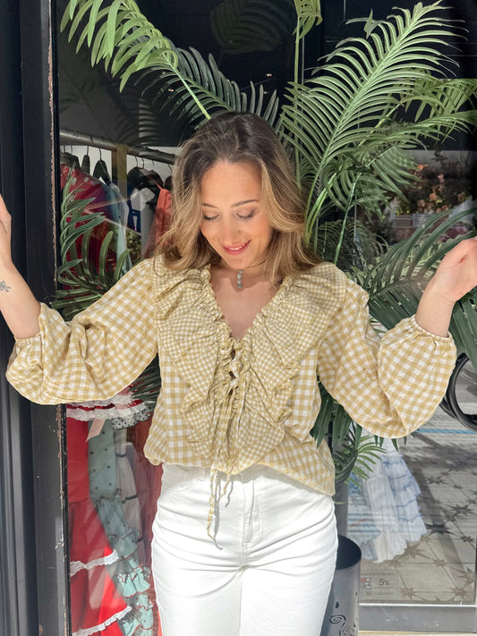 BLUSA DOROTEA VICHY OCRE