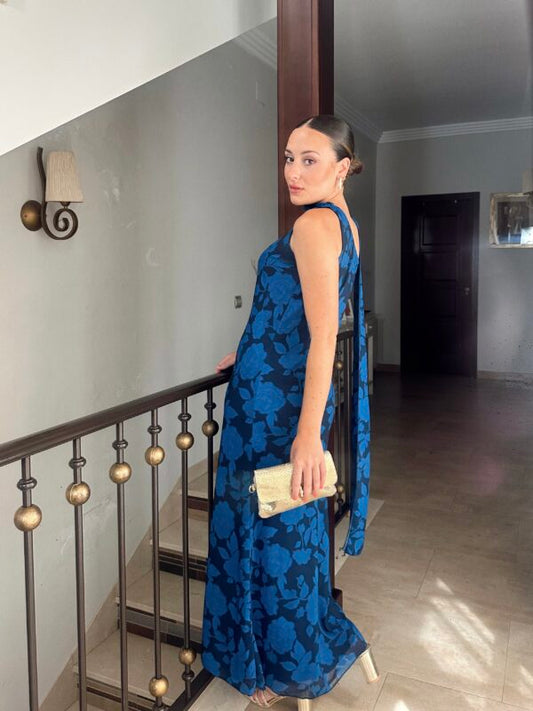 VESTIDO CAPA AZUL GASA