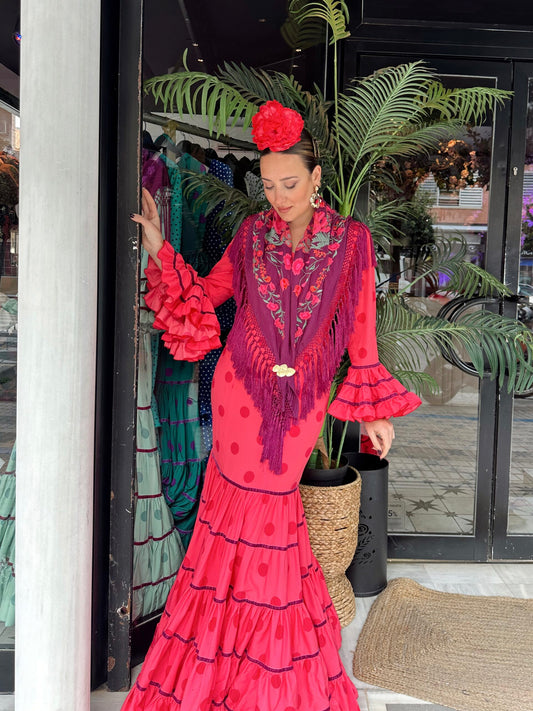 VESTIDO FLAMENCA CATALINA CORAL ROSA