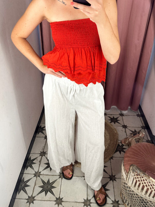 PANTALÓN LINO BLANCO