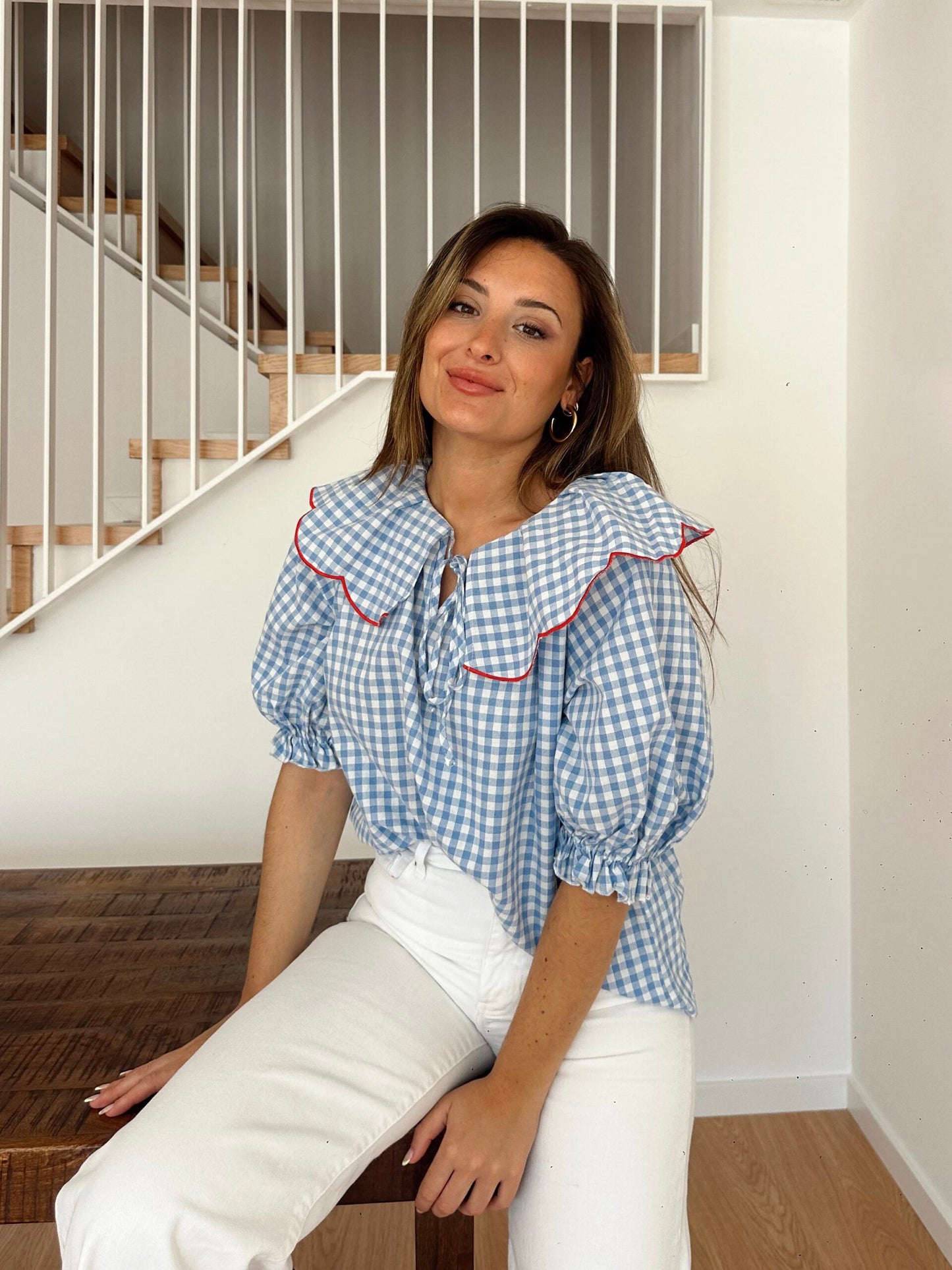 CAMISA CUELLO BEBÉ CELESTE