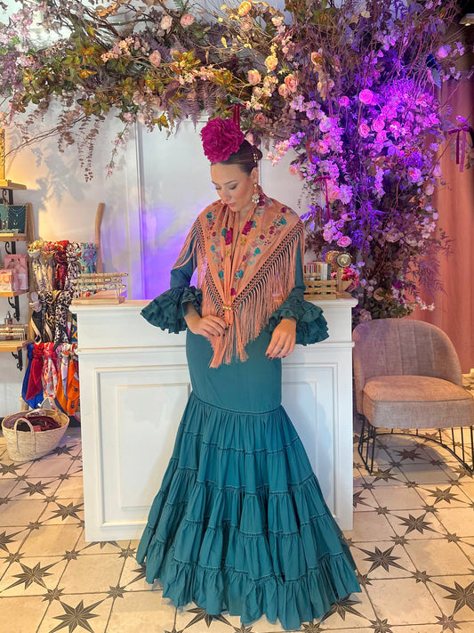 VESTIDO FLAMENCA CATALINA PETROLEO