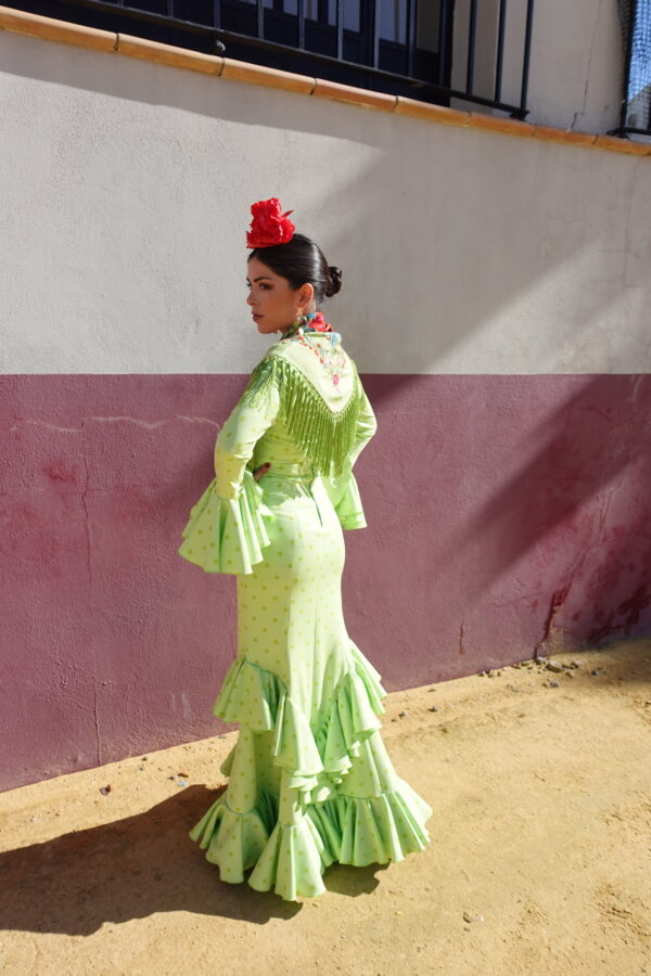 VESTIDO FLAMENCA CLEMENTINA Lima lunar - Imagen 3