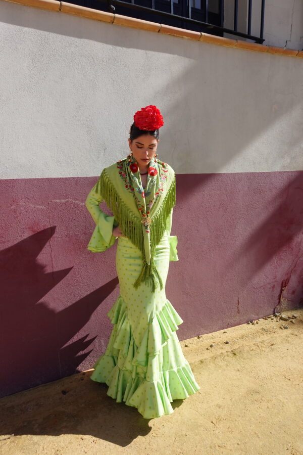 VESTIDO FLAMENCA CLEMENTINA Lima lunar - Imagen 2