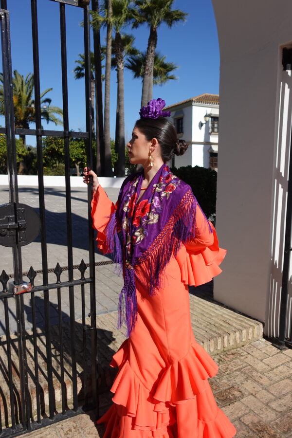 VESTIDO FLAMENCA CLEMENTINA CORAL - Imagen 3