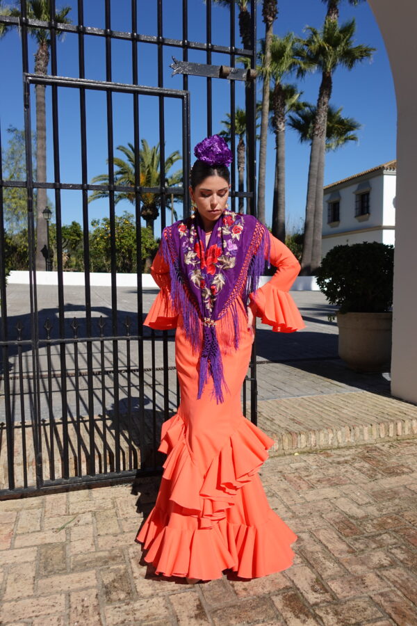 VESTIDO FLAMENCA CLEMENTINA CORAL - Imagen 2