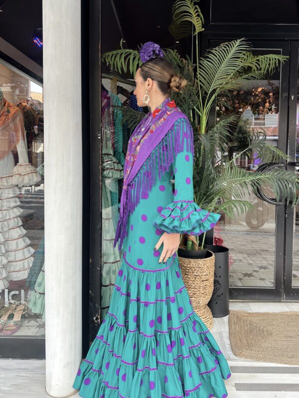 VESTIDO FLAMENCA CATALINA VERDE MORADO